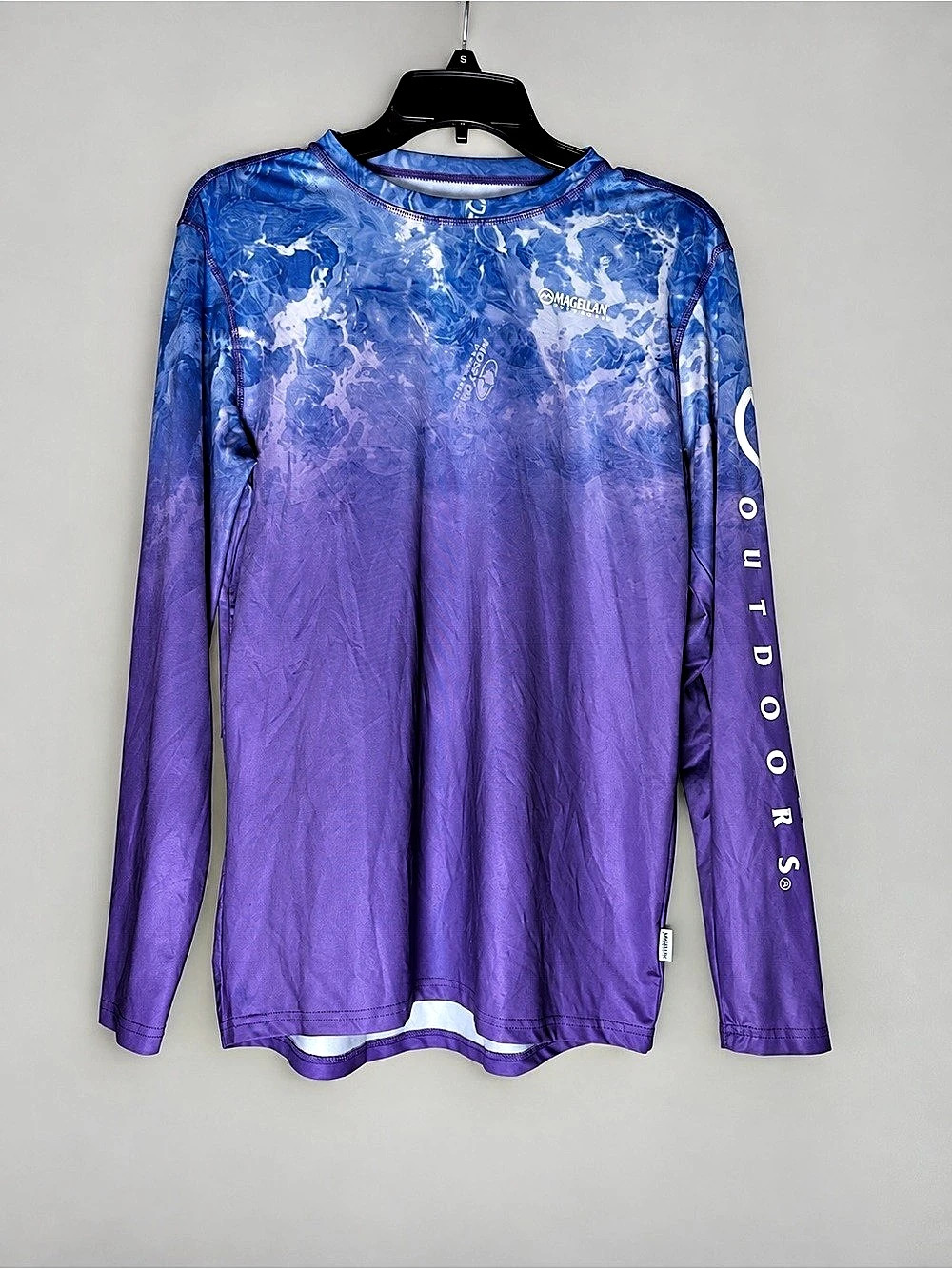 Magellan Outdoors XS Purple Blue Mossy Oak Long Sleeve Fishing Shirt
